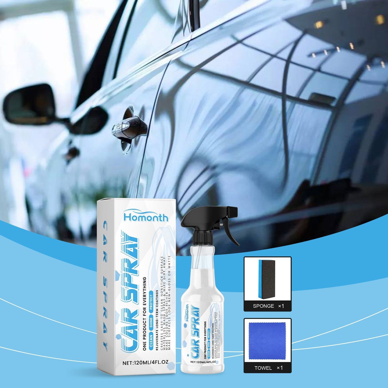 Coating Spray, Long-Lasting Car Paint Protection, Gloss & Scratch Resistance ,1set