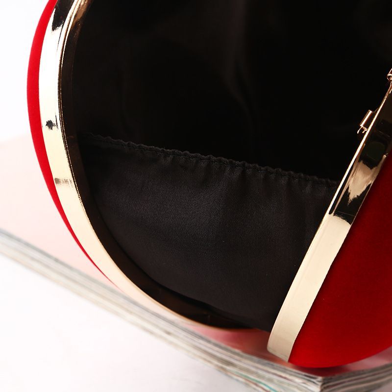 Women Heart Shaped Handbag Wedding Party Evening Bag Mini Clutch Chain Purse