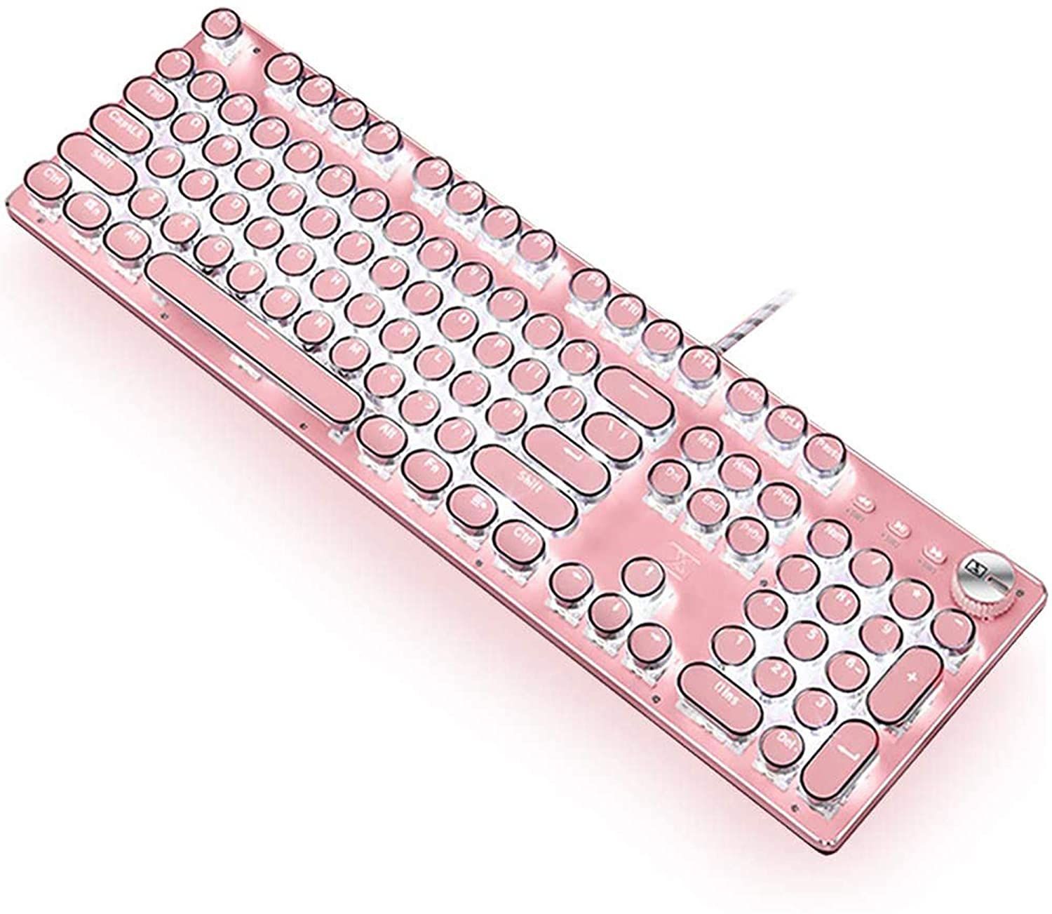 Retro Punk Gaming Mechanical Keyboard with Blue Switches White Backlight
