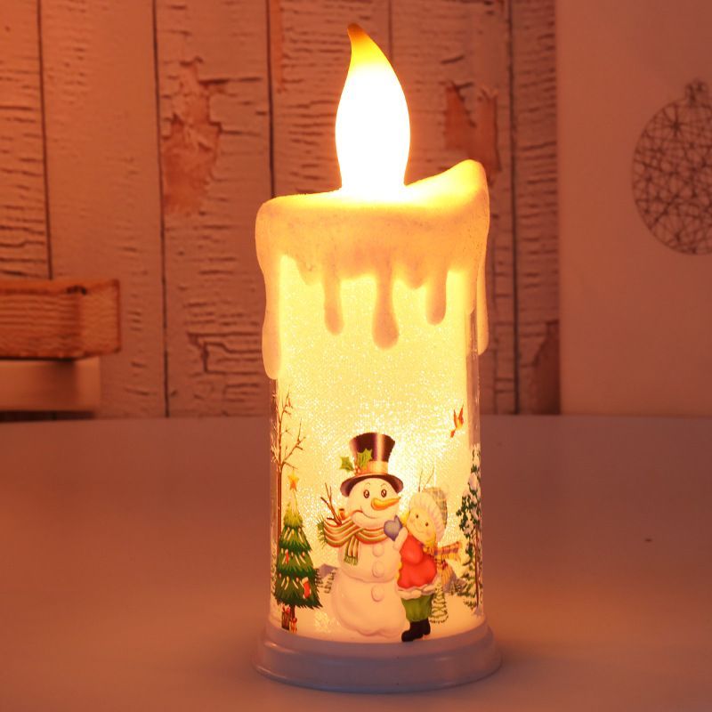 Santa Claus Night Light Christmas Decoration Simulation Flame Candle LED Lamp