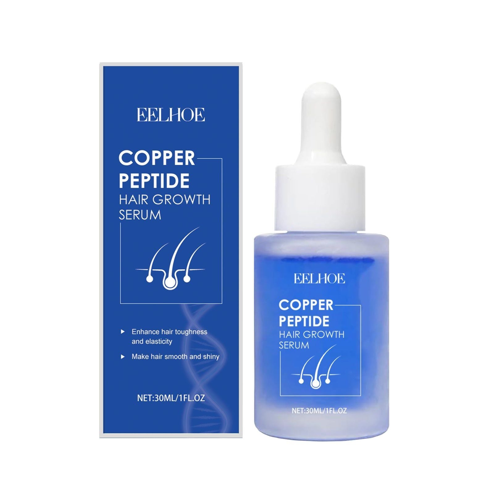 Blue Copper Peptide Hair Care Essence, Nourishing Frizz, Strengthening Hair, Moisturizing, Hair Growth Serum ,30ml