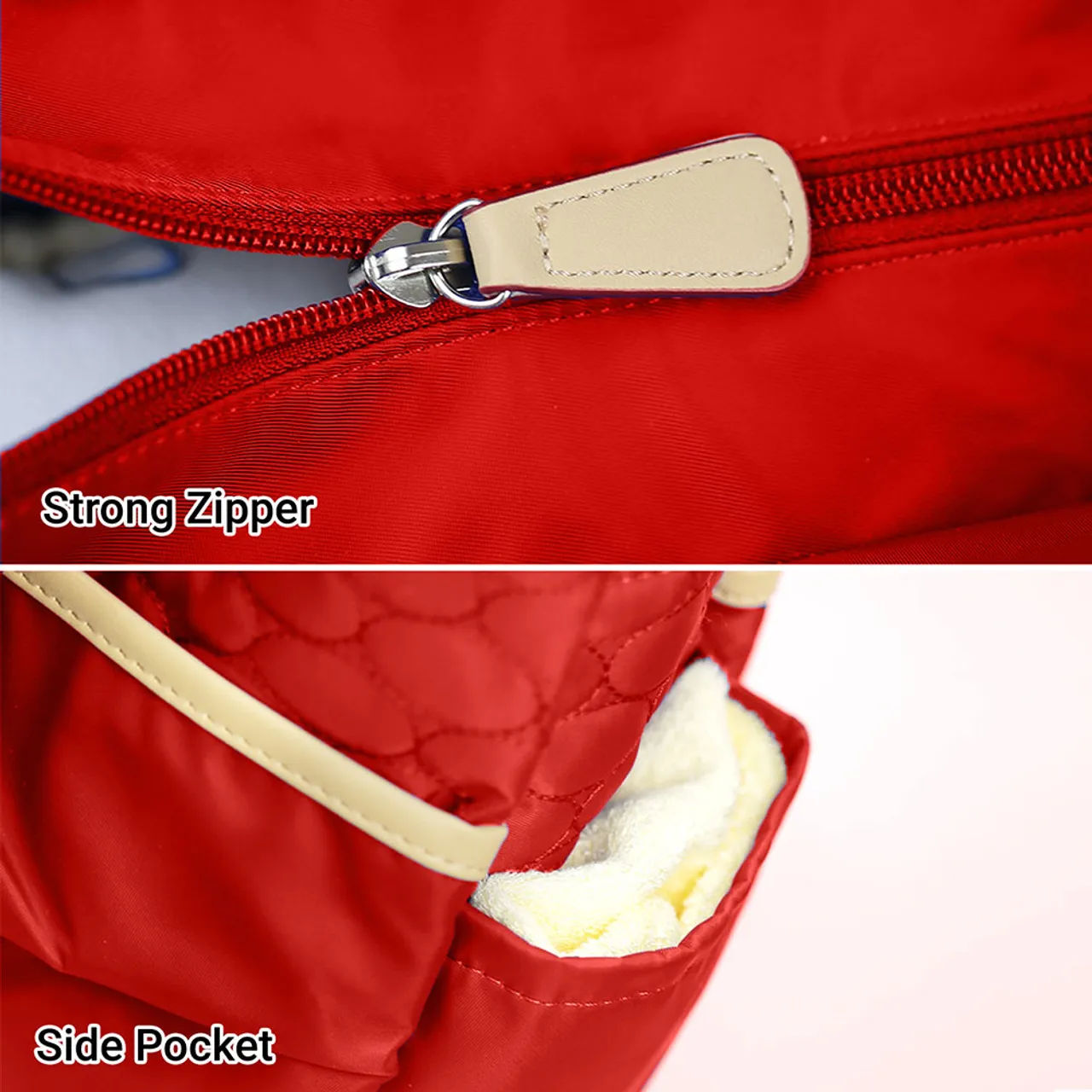 Sunveno - حقيبة حمل حفاضات أنيقة - أحمر