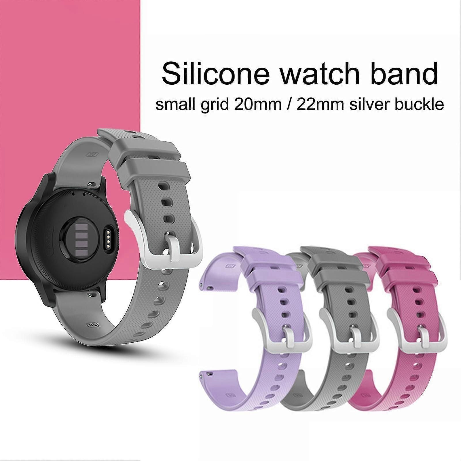 Watch Band 20mm/22mm Plaid Soft Silicone Watchband Wrist Strap Replacement For Garmin Venu Sq/venu/vivoactive 3 4/forerunner 245 zxin