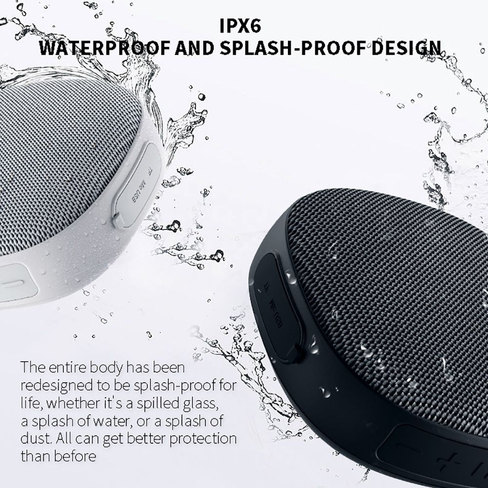 Mini Bluetooth Speaker Waterproof Fabric Music Player With Magnetic Base