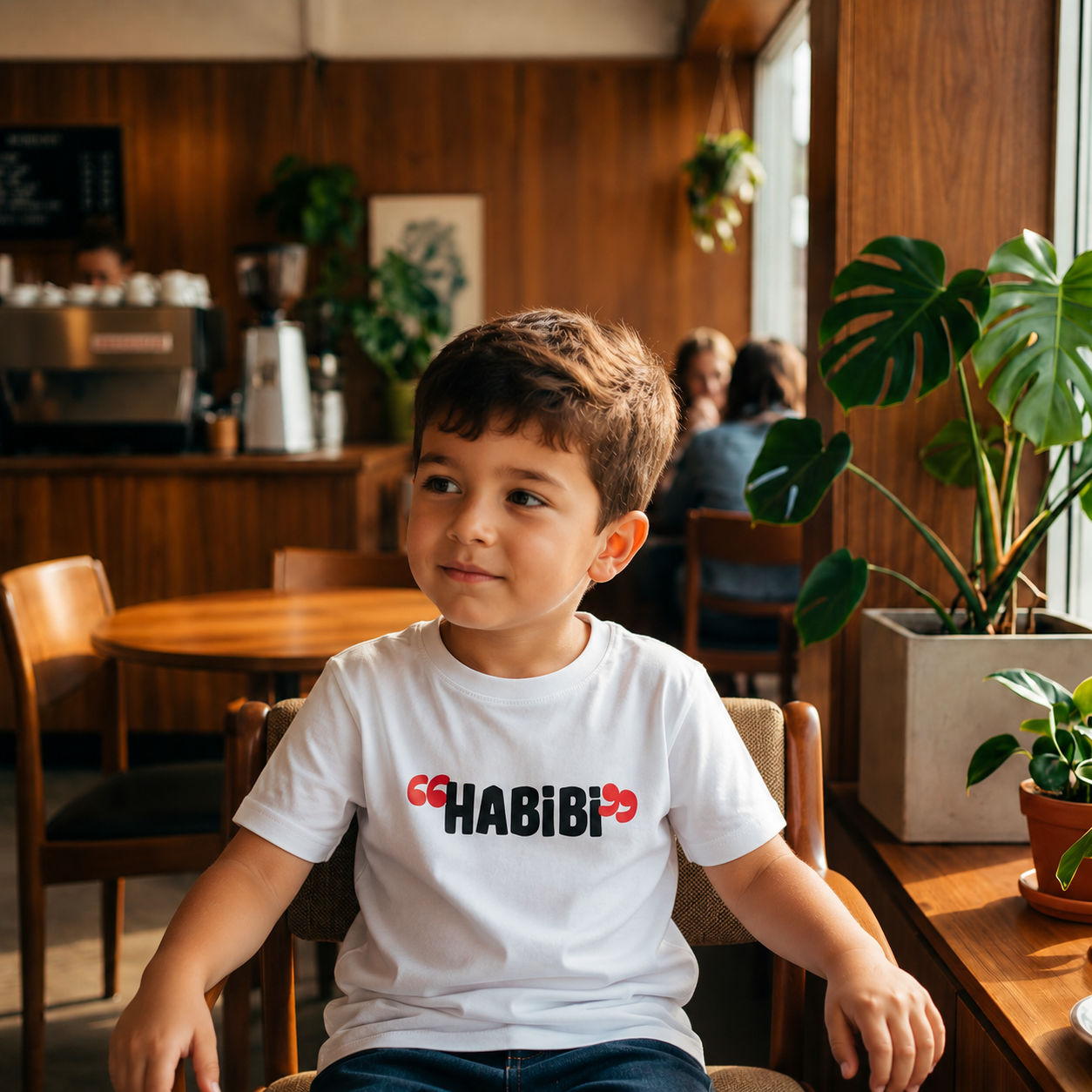 INLEB Kids White "Habibi" Unisex T-Shirt