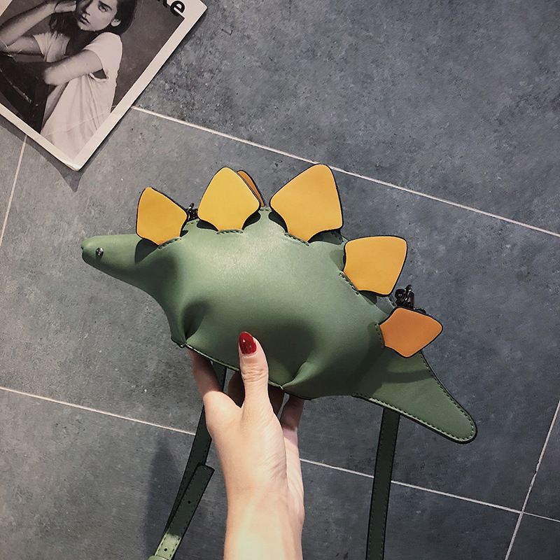 Dinosaur Messenger Bag Animal Shaped Crossbody Bag Leather Shoulder Purse For Women