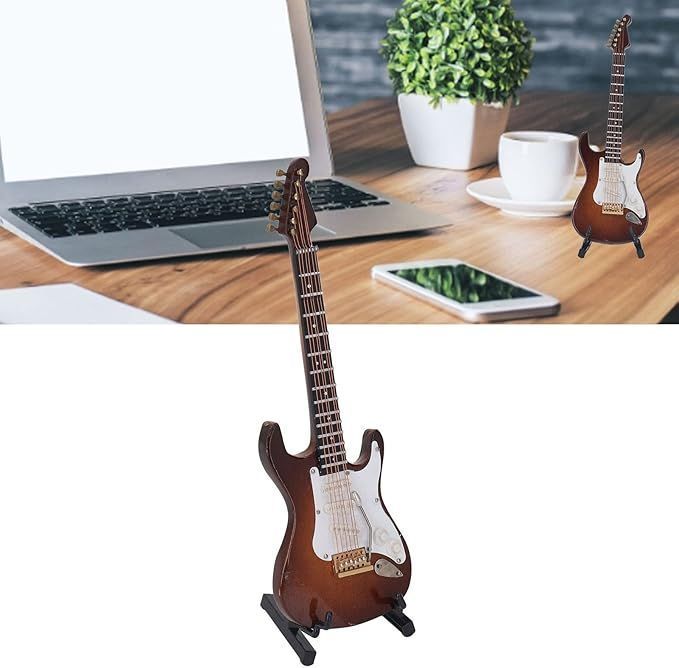 Mini Musical Instrument Miniature Electric Guitar Model Desktop Decoration Gift