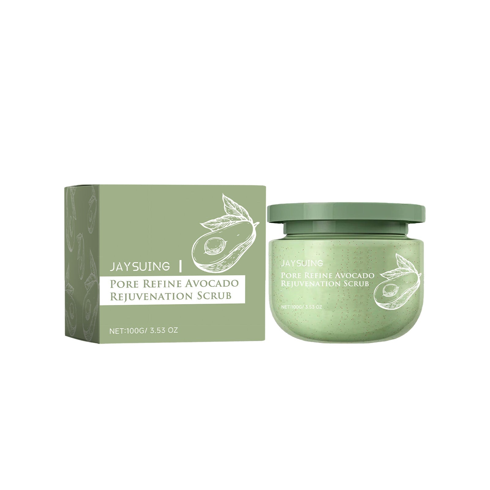Avocado Ice Cream Body Scrub, Exfoliating Dead Skin, Natural Body Cleansing, Soft Smooth Skin ,100g