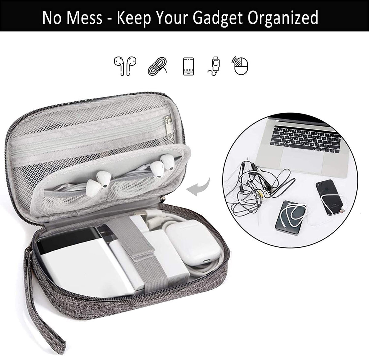 Cable Organizer Bag Electronic Accessories Storage Case For USB And Charger