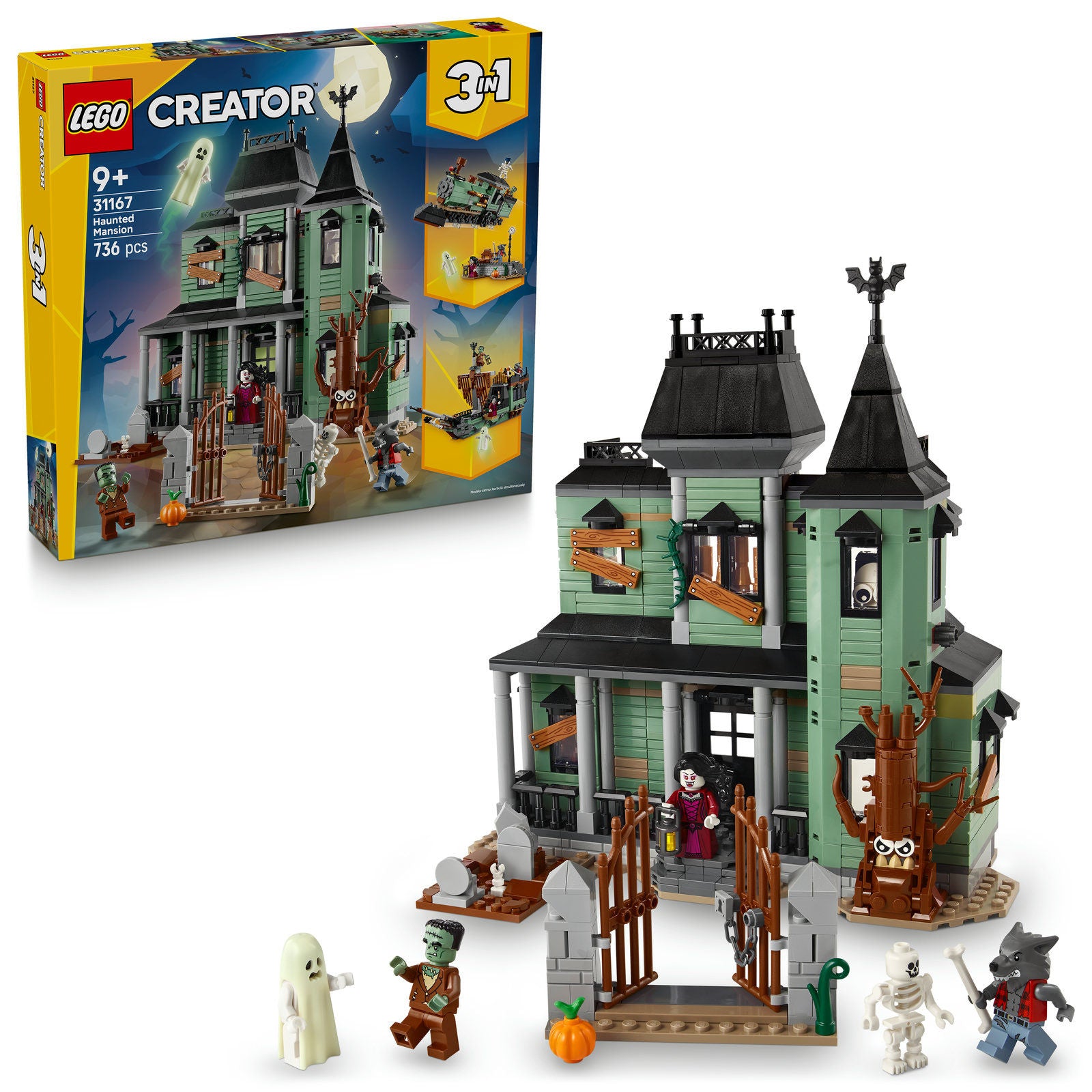مجموعة بناء الألعاب «القصر المسكون» 3 في 1 من LEGO Creator (31167)، للأطفال من عمر 9 سنوات فما فوق