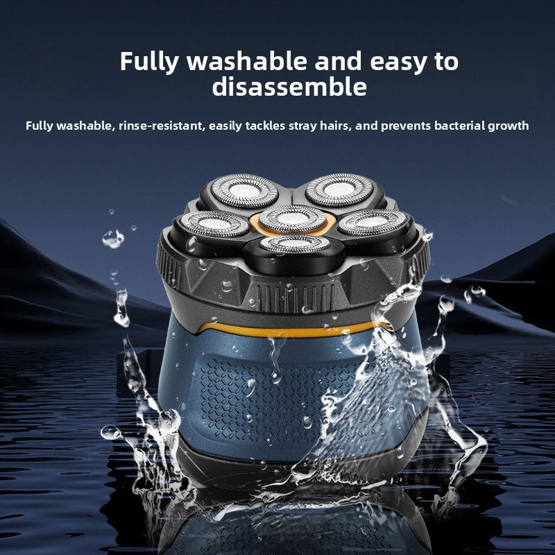 5-Head Waterproof Electric Shaver with USB Charging