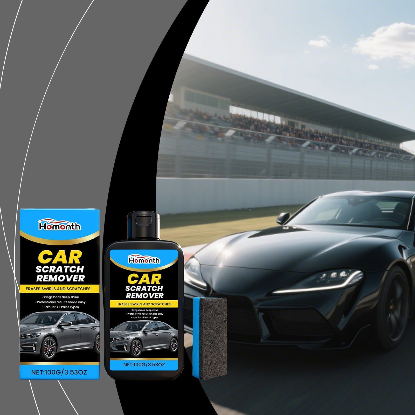 Car Care Scratch Repair Kit, Car Paint Polishing, Gloss Restoration, Easy to Use ,1set