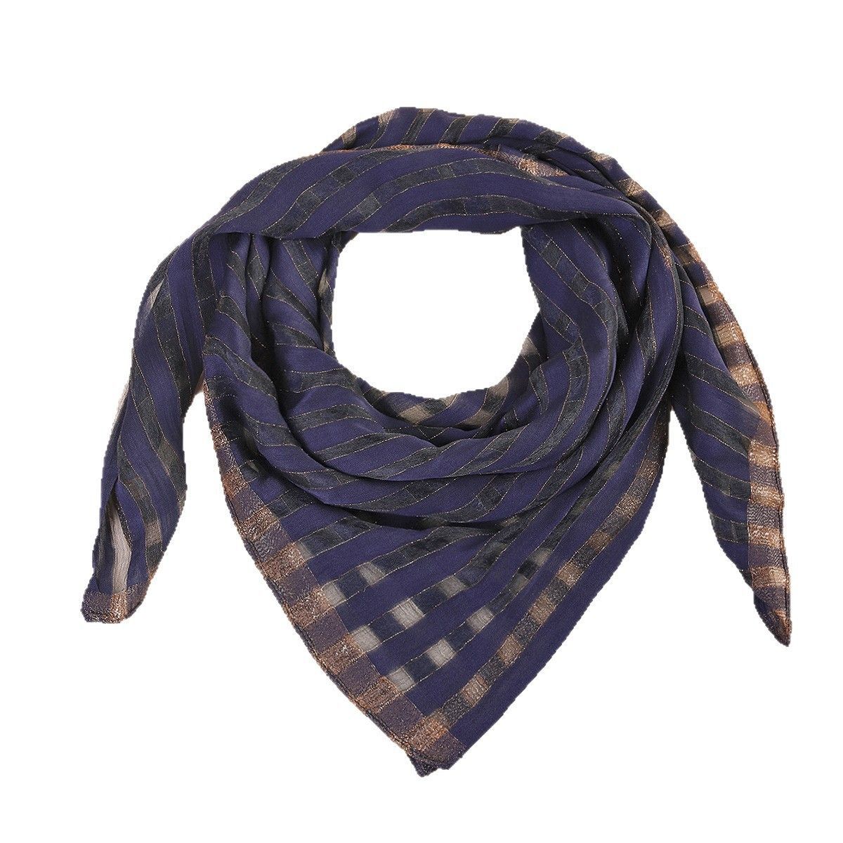 Brown Jacquard Square Hijab Scarf for Women 95x95cm