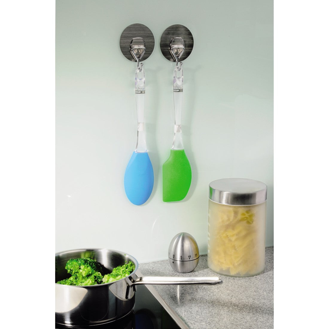 XAVAX 111535 Adhesive Pads with Metal Hook, reusable, 2 pieces