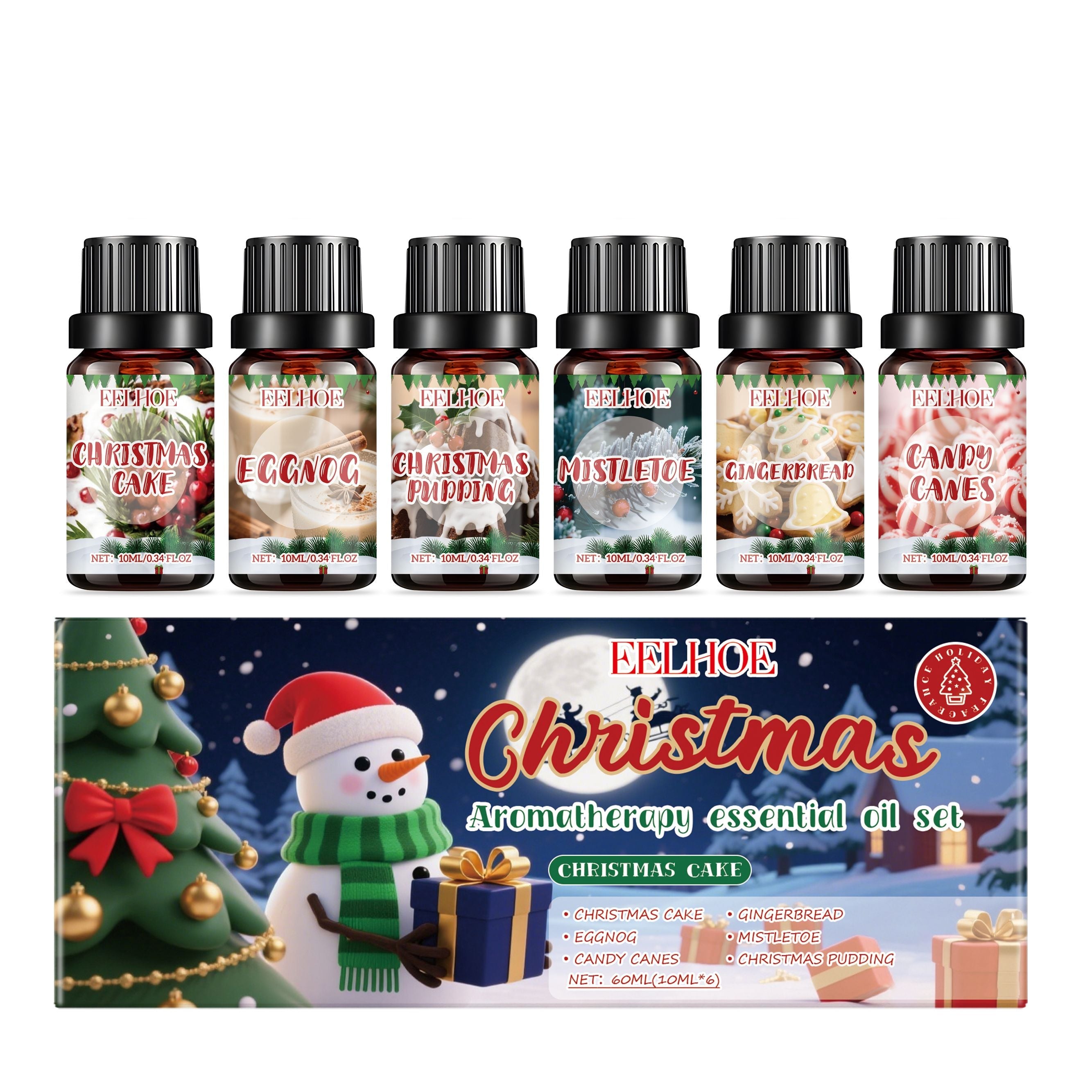 Aromatherapy Series Christmas Essential Oil Set, Cozy Home Fragrance, Relaxing Aromatherapy ,60ml