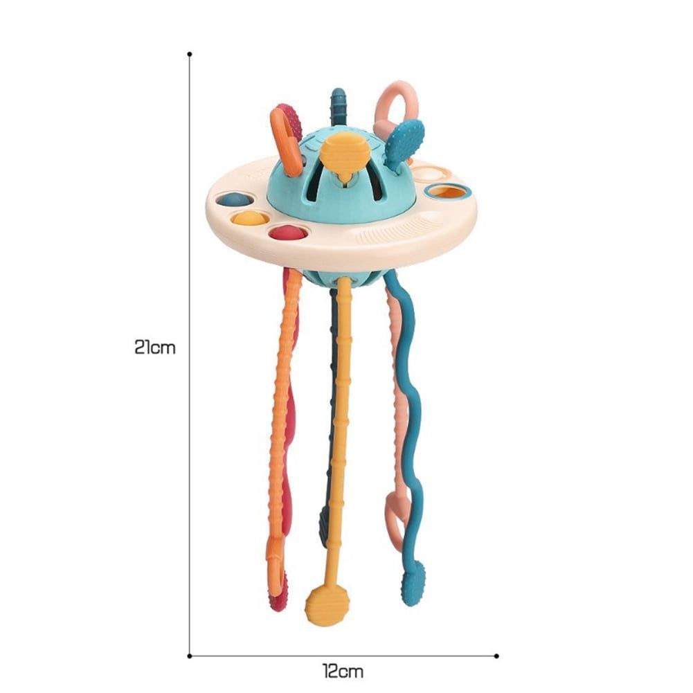 Sensory Toys UFO Silicone Pull String Activity Toy Baby Finger Exercise Fine Motor Skills Toys