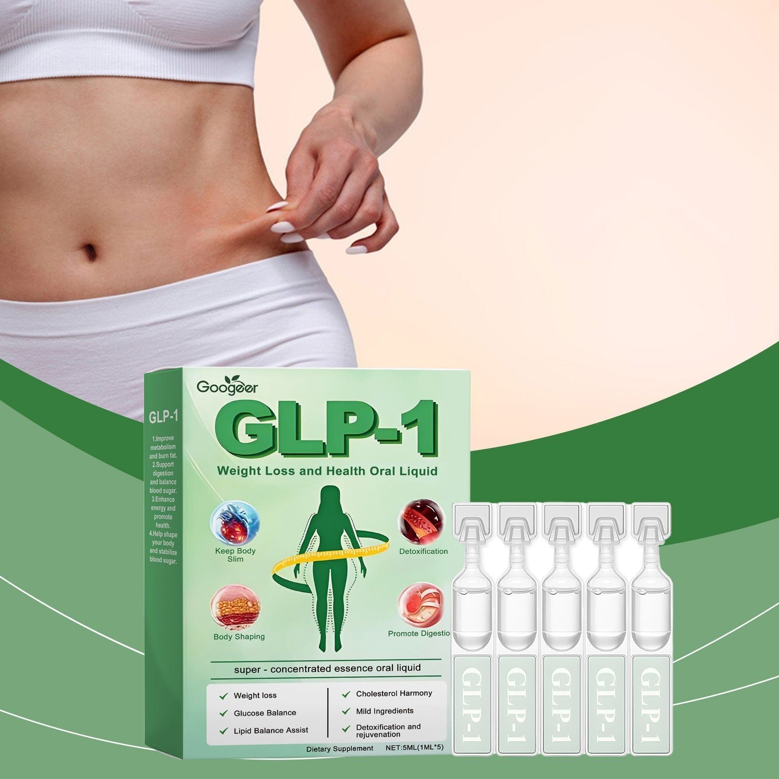 Body Care Weight Loss Oral Liquid, Boost Metabolism, Support Blood Sugar ,1set