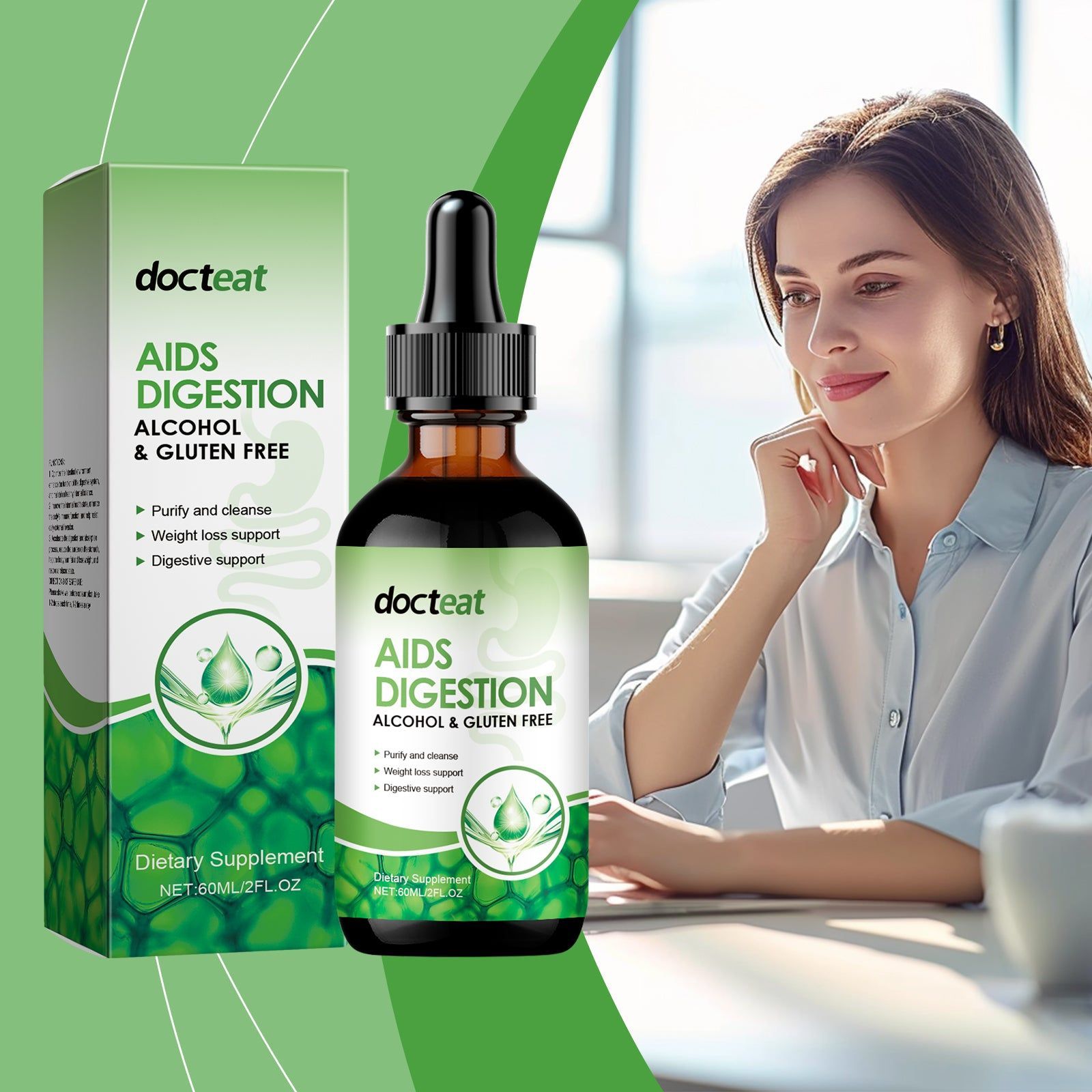 Boost Your Intestinal Digestion Naturally, Gentle Herbal Supplement Drops ,60ml