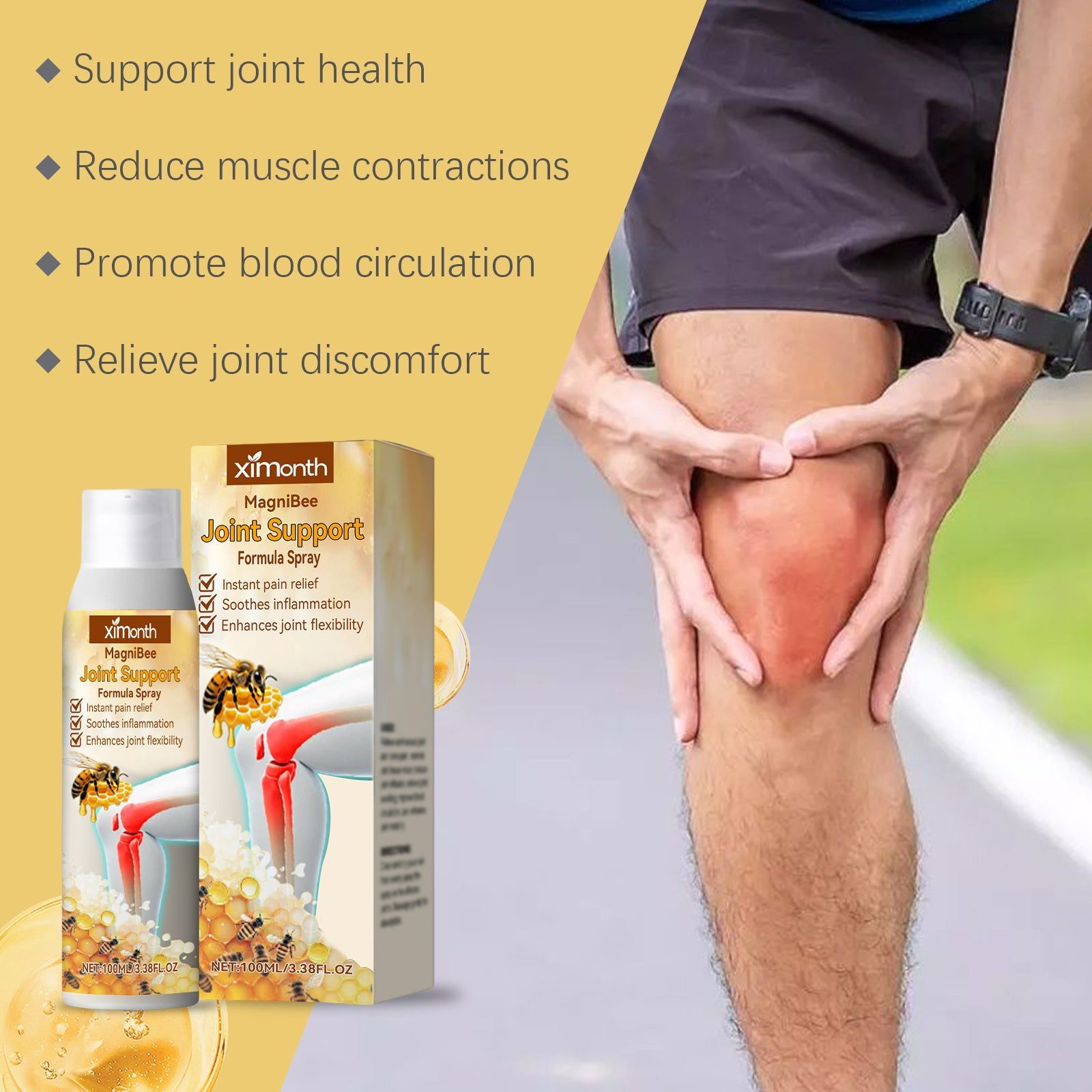 Bee Venom Joint Care Spray, Natural Pain Relief, Fast-Acting, Moisturizing ,100ml