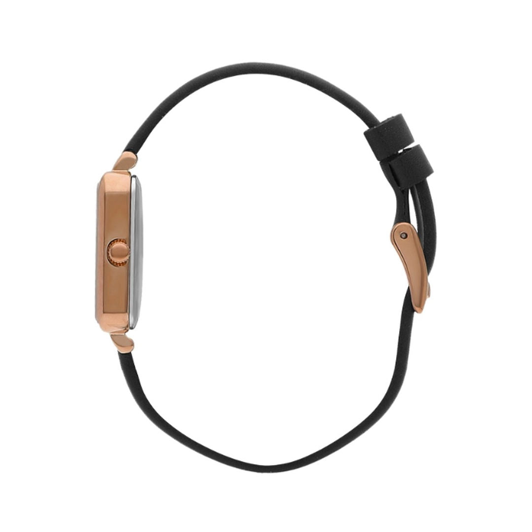 Lee Cooper Women's Black Analog Leather Watch, LC07814.451