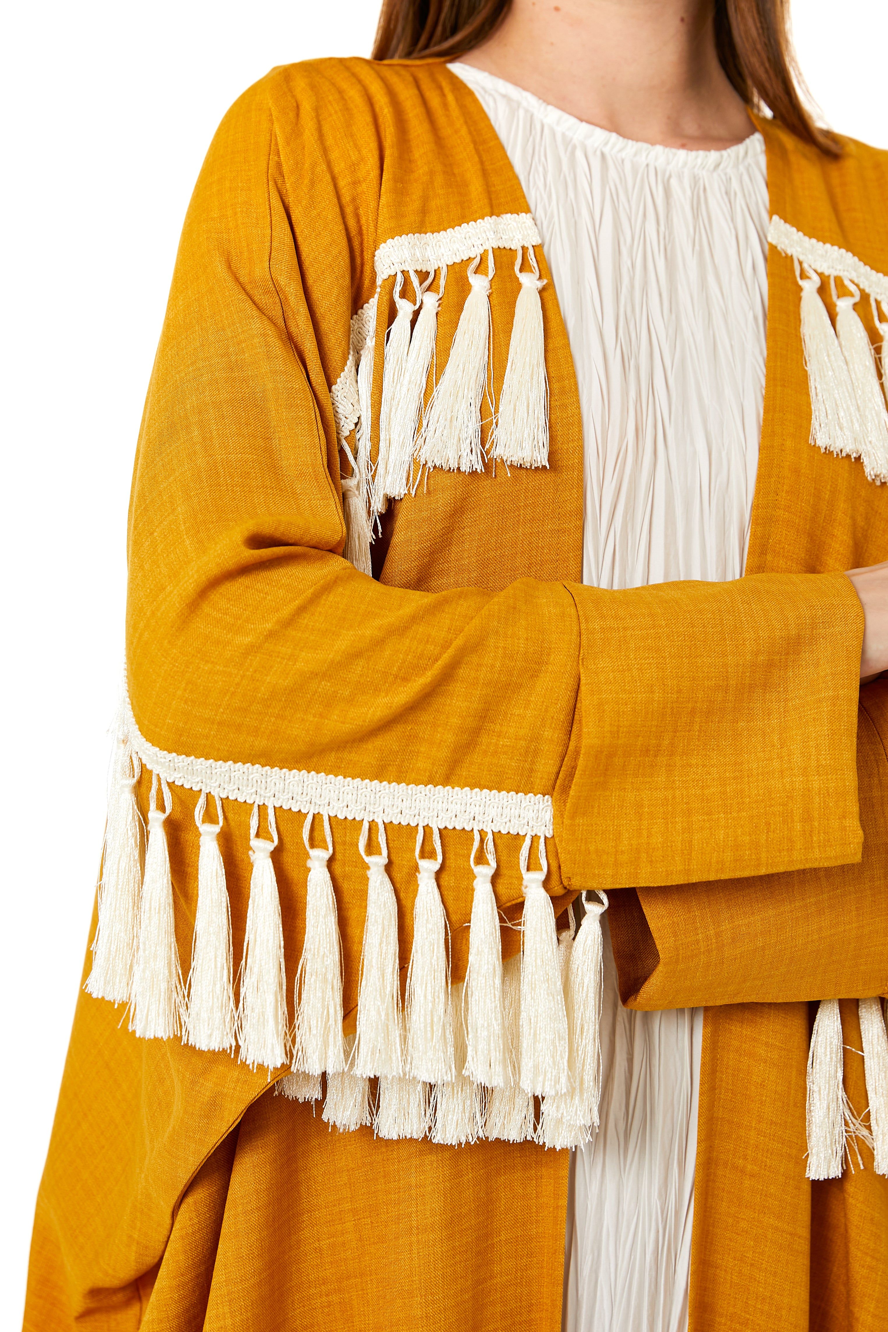 MOiSTREET Mustard CEY Melange Abaya