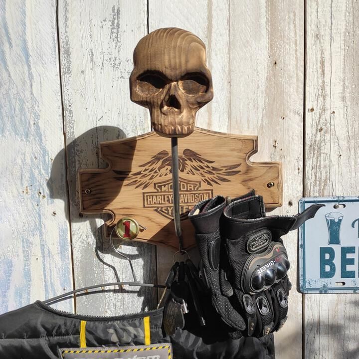 Motorcycle Skull Helmet Holder Skull Shape Helmet Holder Wall Decoration