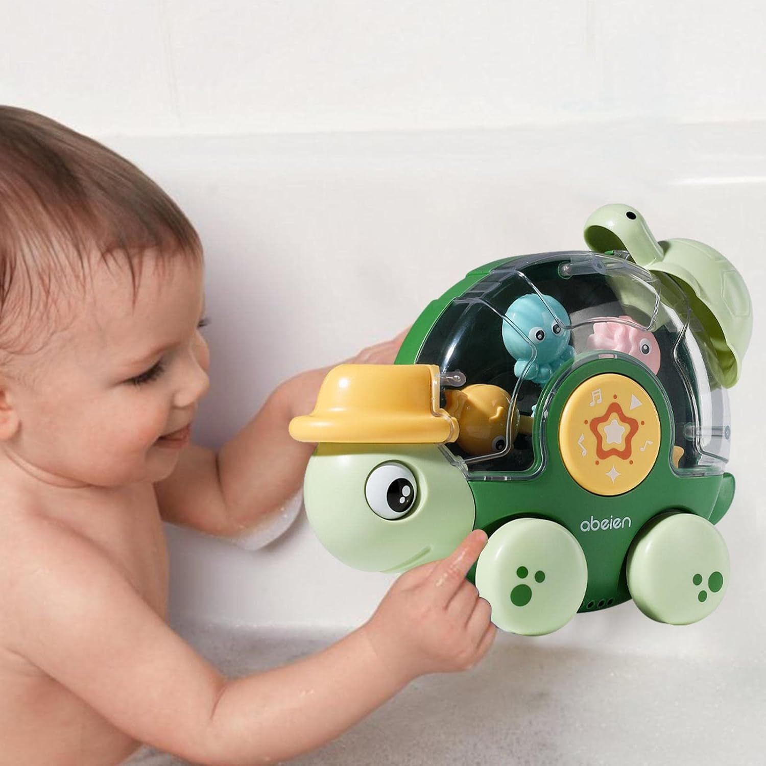 Bath Toys Rotation Turtle Water Birthday Gift for Baby Boys Girls Toddlers 1-5 Years