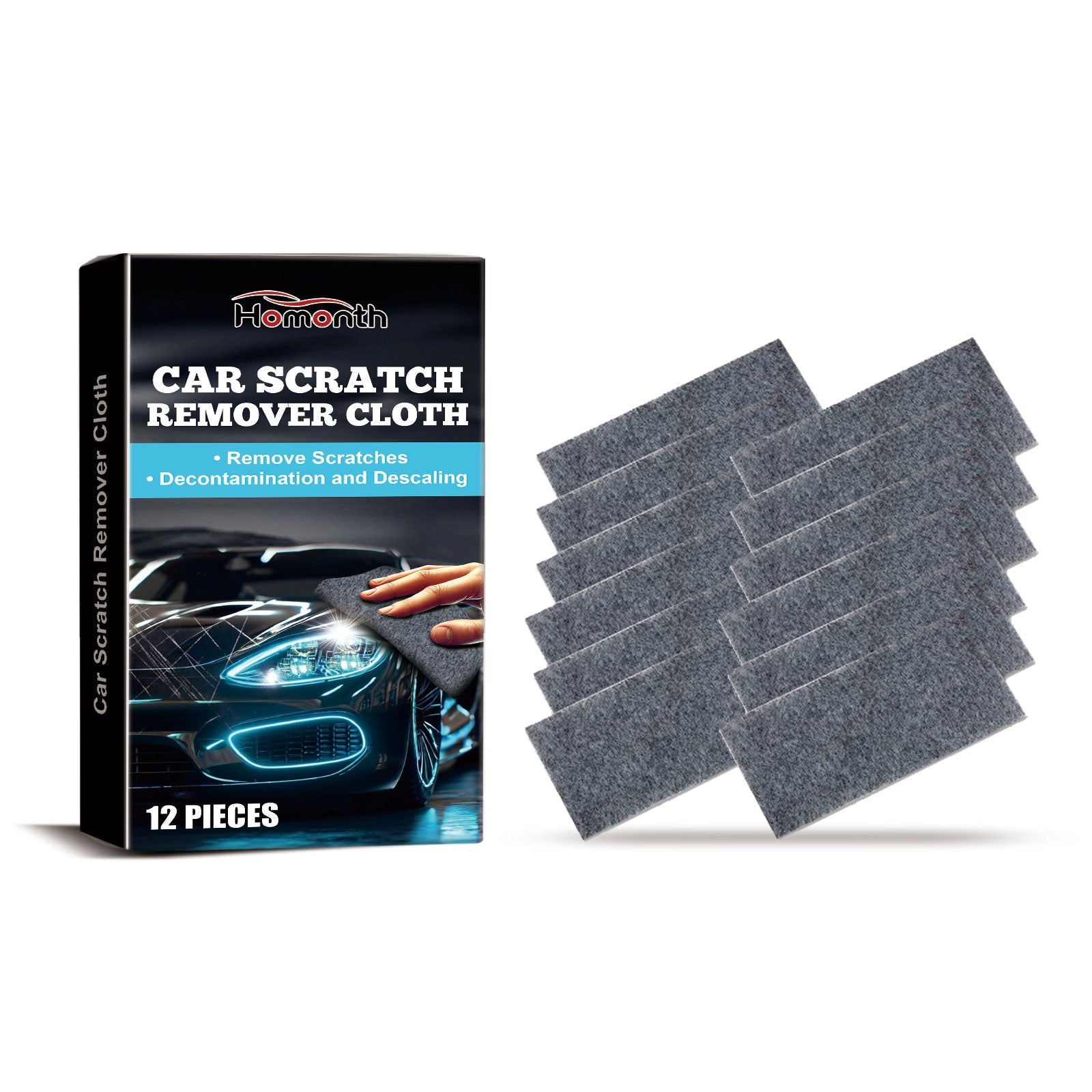 Car Scratch Repair Cloth, Car Cleaning, Water Stain Removal, Easy DIY Polishing ,12 pieces