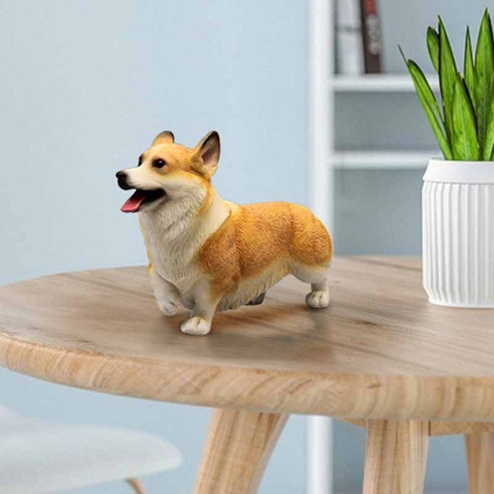 Corgi Dog Animal Resin Simulation Toy Pet Figure Resin Decoration Gift