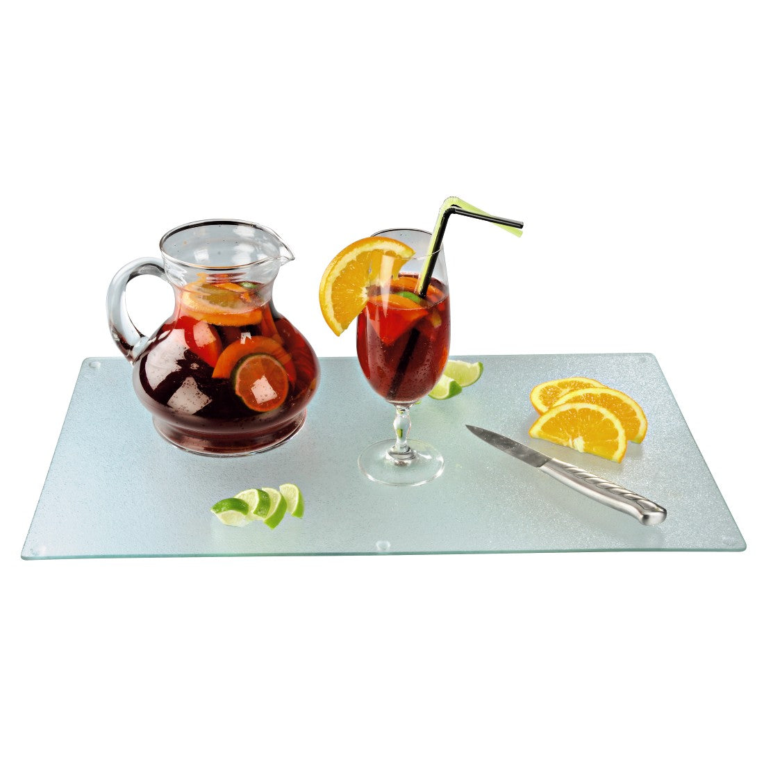 XAVAX 110921 Glass chopping board, clear, 52 x 30 cm