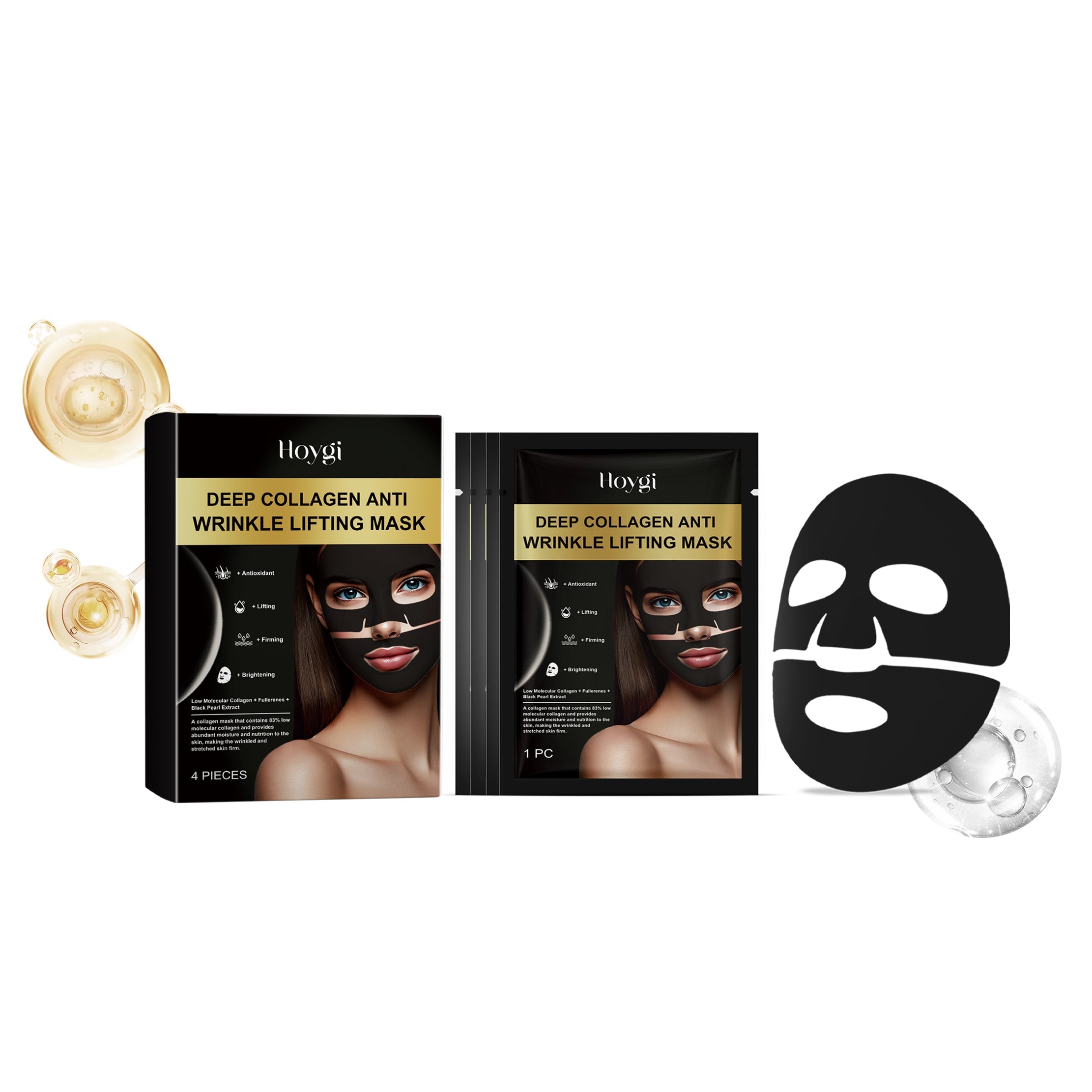 Collagen Moisturizing Mask, Brightening, Hydrating, Anti-Aging, Skin Repair ,4 pieces