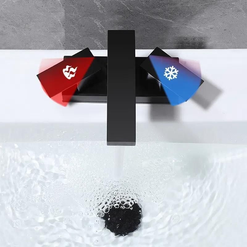 Dual Handle Bathroom Sink Faucet Brushed YH047