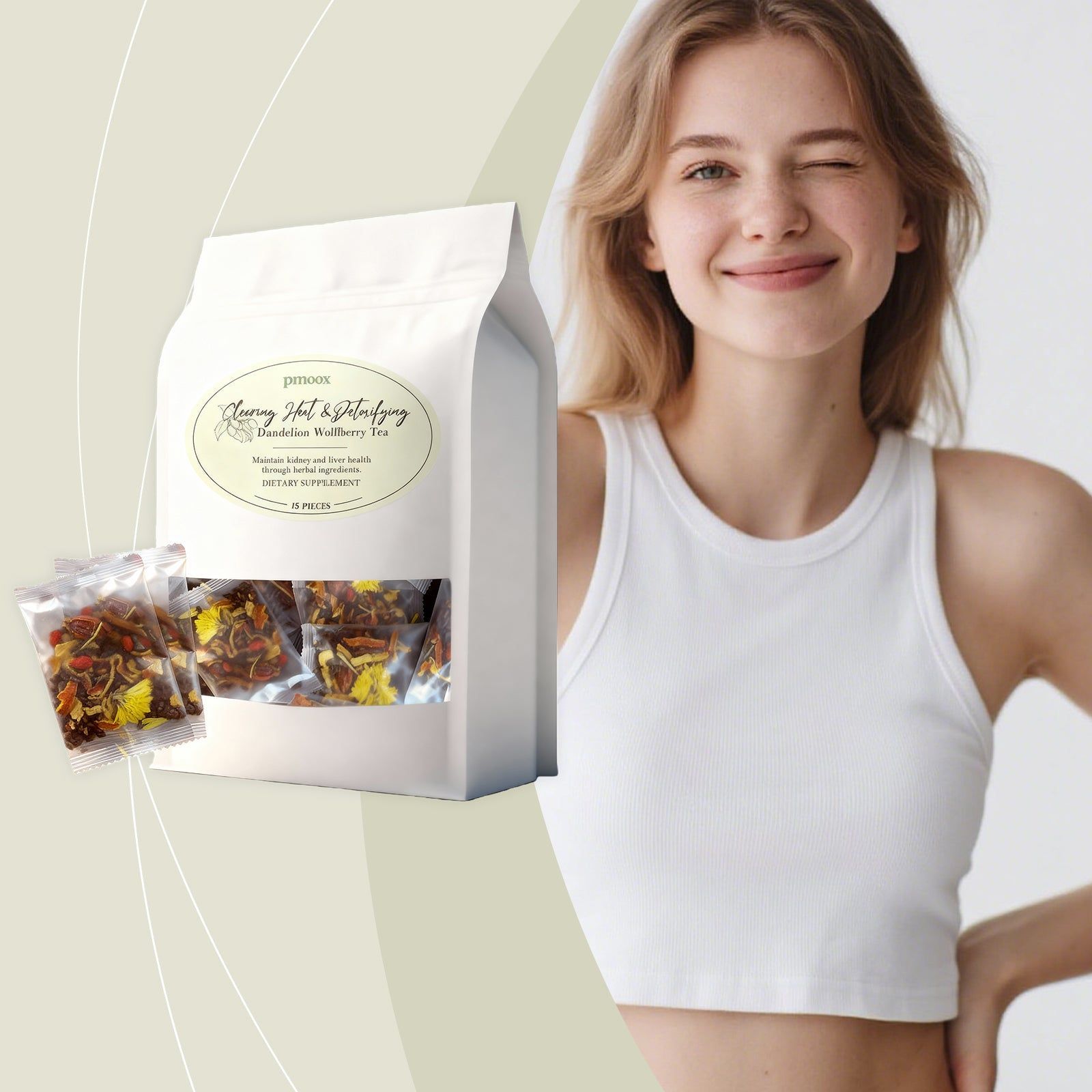 Dandelion & Goji Berry Body Care Tea, Refreshing Detox, Supports Wellness, Wholesale OEM ,15pieces