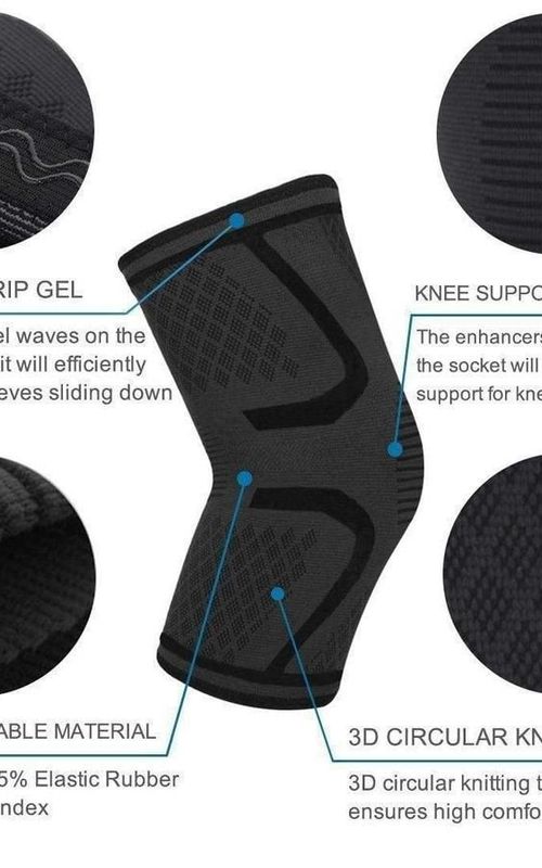 2 Pack Knee Brace Compression Sleeve Support For Men Running Riding Silicone Antiskid Knee