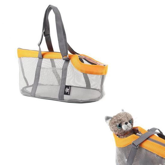 Portable Mesh Pet Bag Breathable Outdoor Pet Carriers Handbag Large Capacity Foldable Cat Bag
