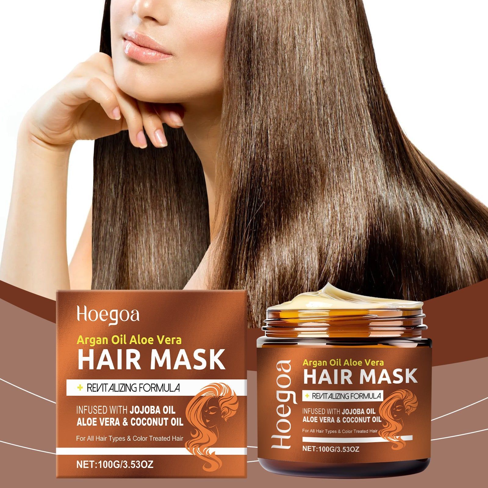 Deep Moisture Hair Mask for Frizz, Nourishing Shine, Repair Dry Damaged Hair ,100g