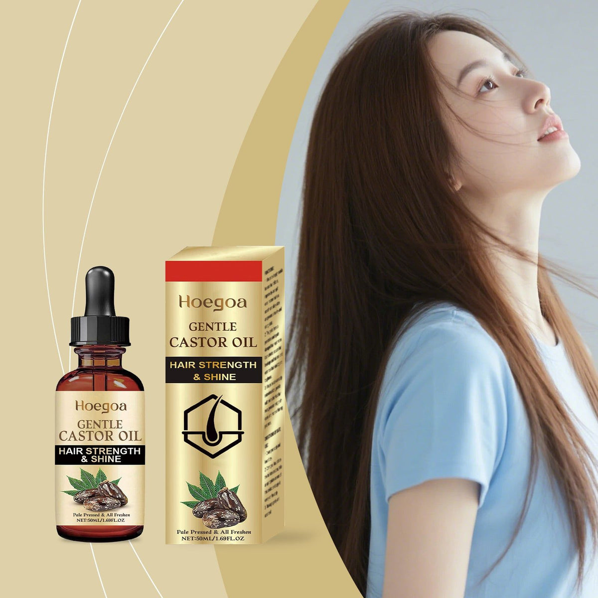 Revitalize Hair Essential Oil for Dry Frizzy Hair, Strengthen & Shine Naturally ,50ml