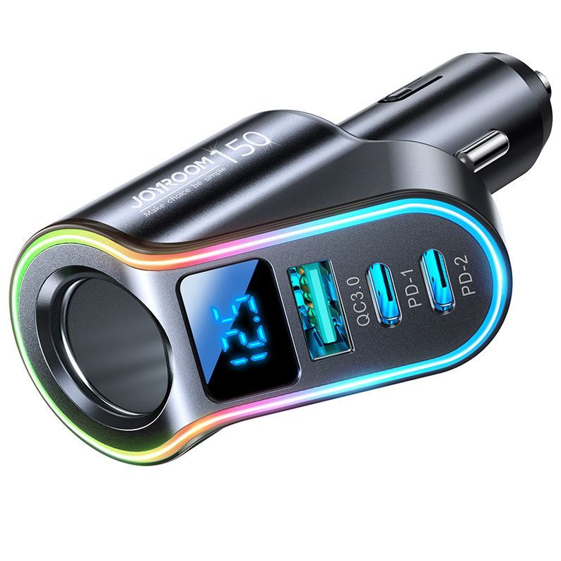 Car Charger Adapter 4 In 1 USB Fast Charging Adapter With Voltage Detection