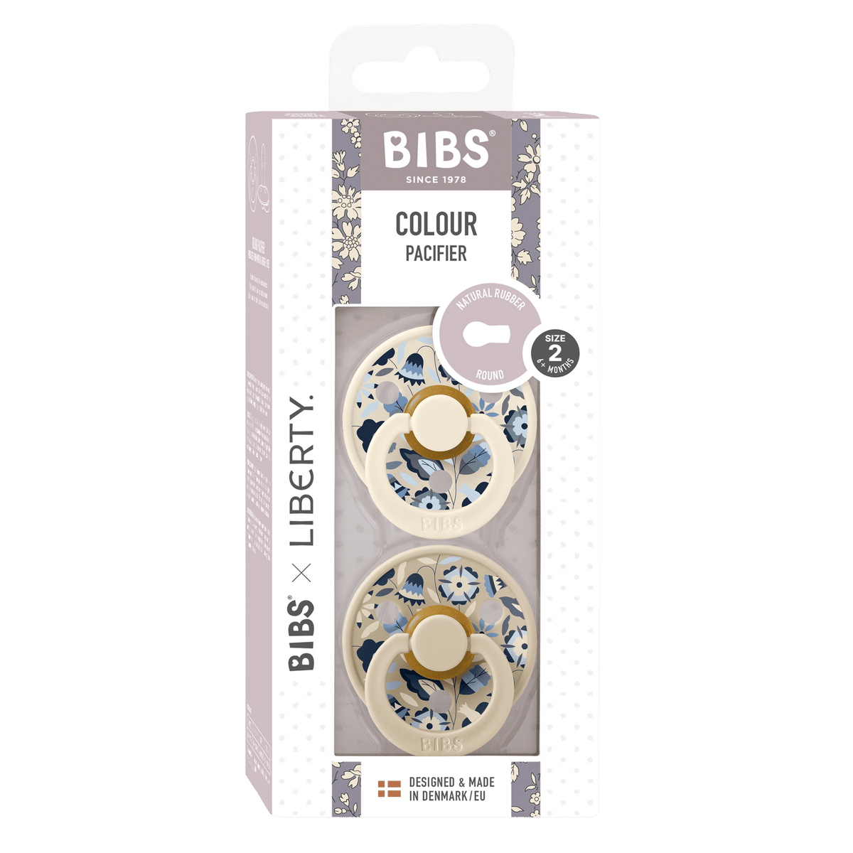 Bibs x Liberty 2 PACK Colour Bobo Latex Size 2 Ivory Mix