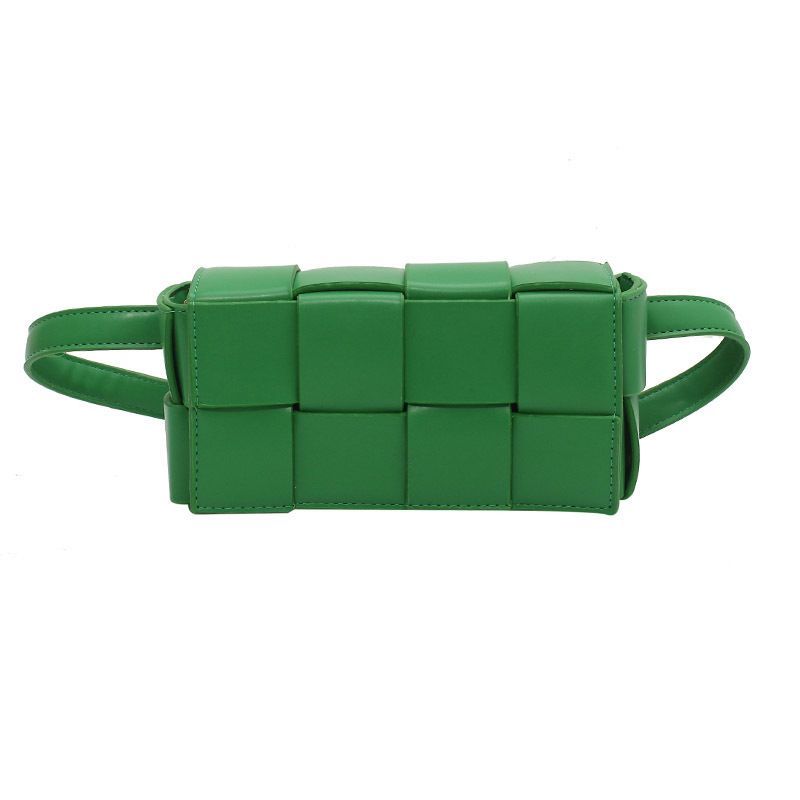 Leather Woven Small Waist Bag Underarm Bag Female Shoulder Hand Messenger Bag