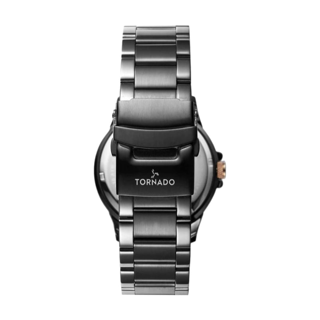 TORNADO Celestia Elite Men's Japanese Black Stainless Steel Quartz Watch