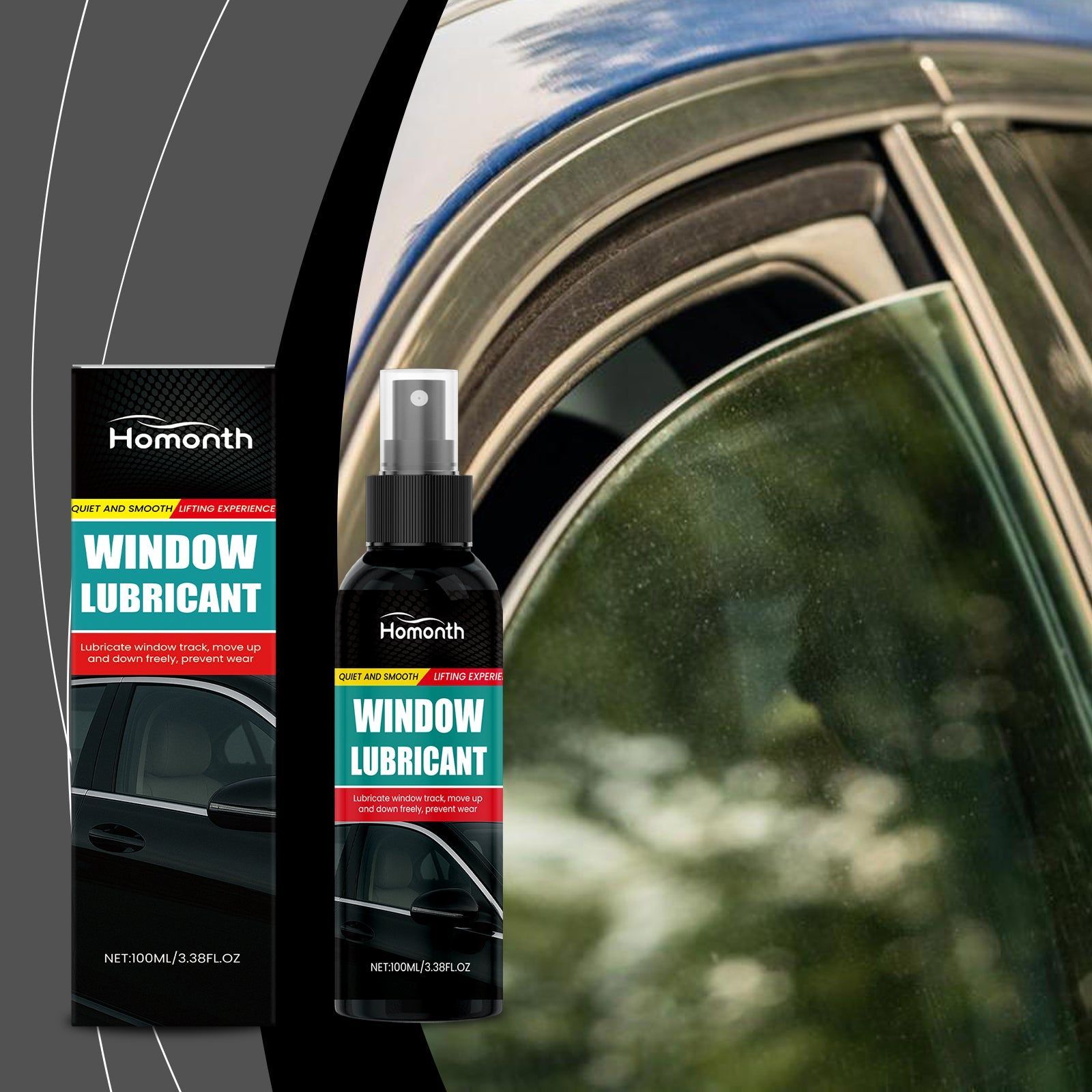 Car Care Noise Reduction Lubricant, Long-Lasting Smooth Window Movement, Anti-Aging Solution ,100ml