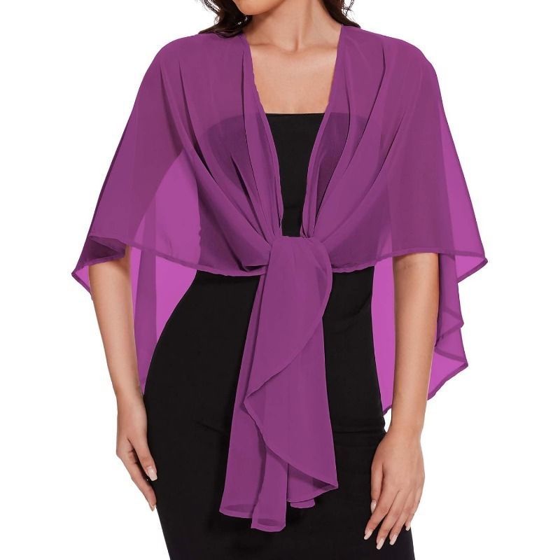Dark Green Chiffon Shawl Wrap Poncho for Evening Dress