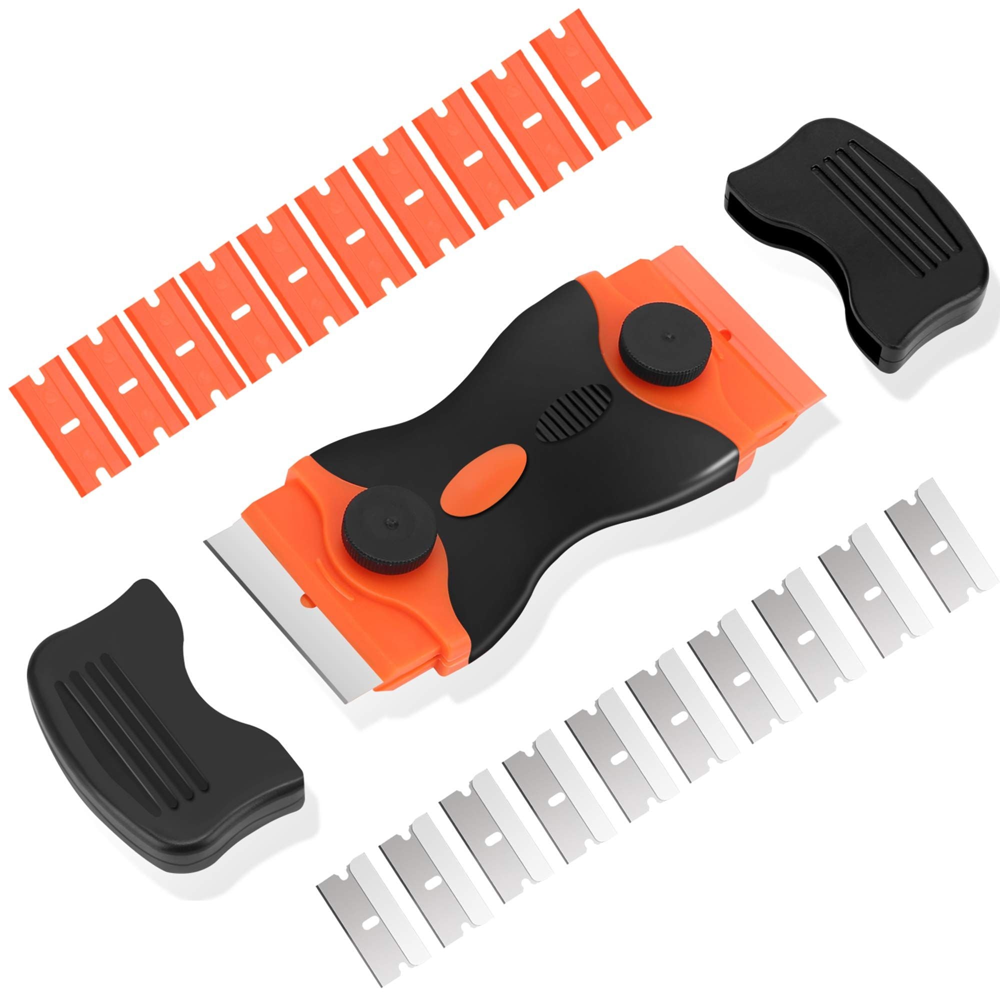 21pcs Set Glass Scraper Double-edged Metal Blade Sticker Remover Window Cleaning Tool