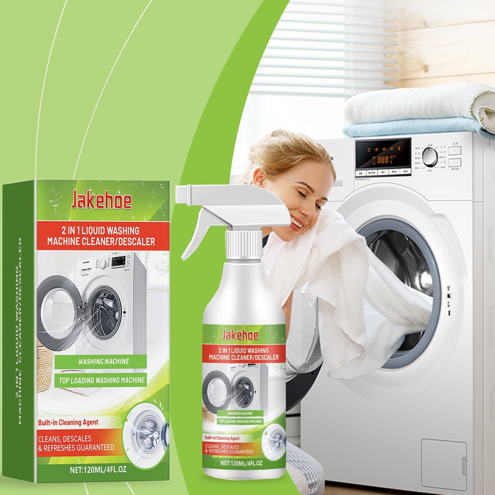 Deep Cleaning Washing Machine Cleaner, Odor Removal, Home Cleaning, Stain & Deposit Removal ,120ml