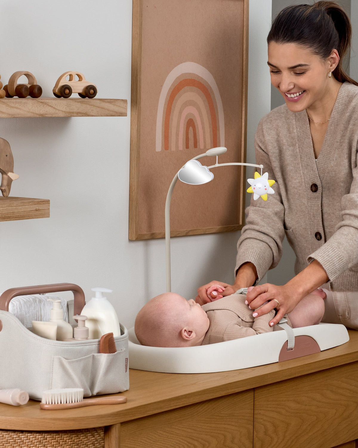 Skip Hop Nursery Style Wipe-Clean Changing Pad - Beige/Brown