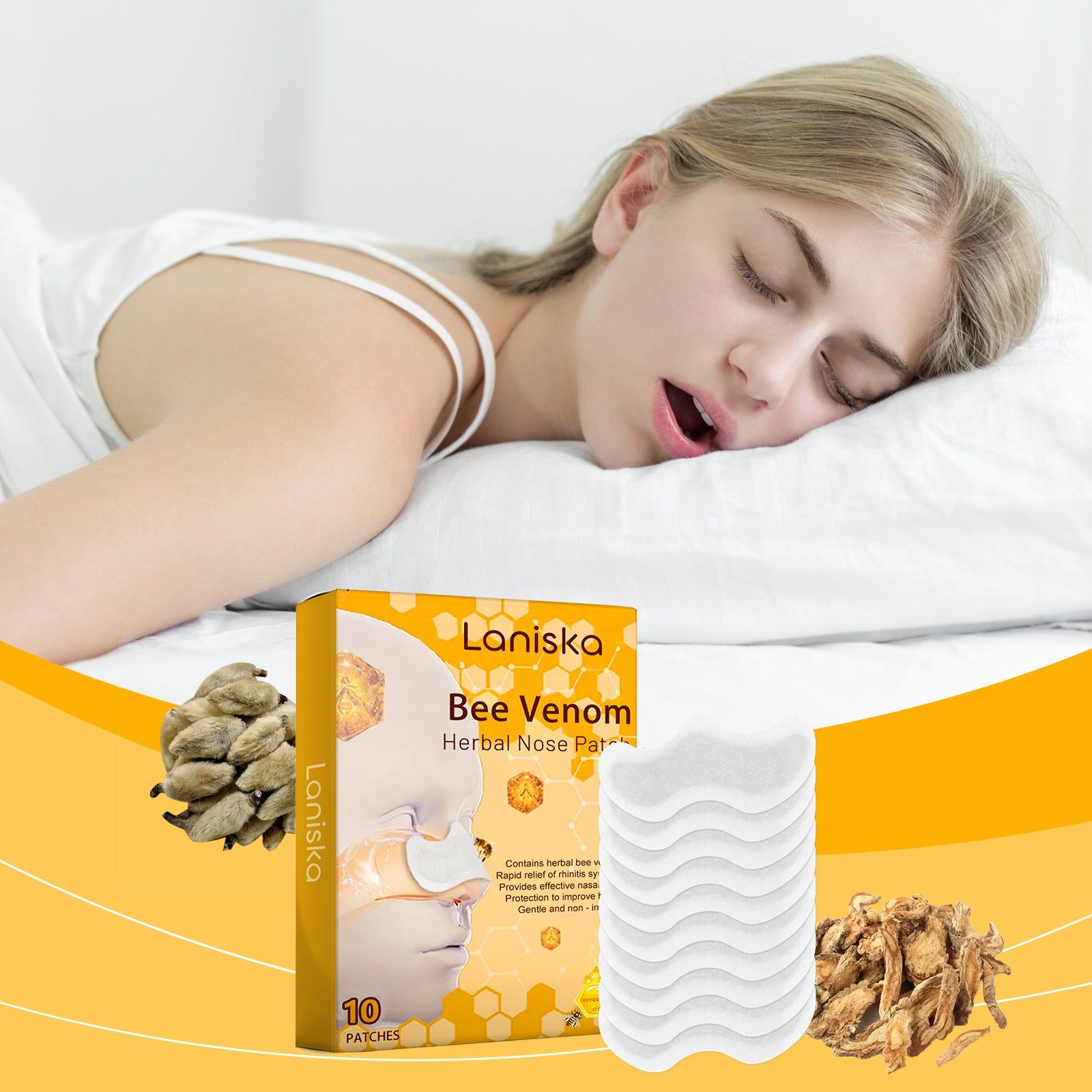 Bee Venom Nasal Patch, Relieve Nasal Congestion, Natural Relief, Daily Comfort ,10pcs