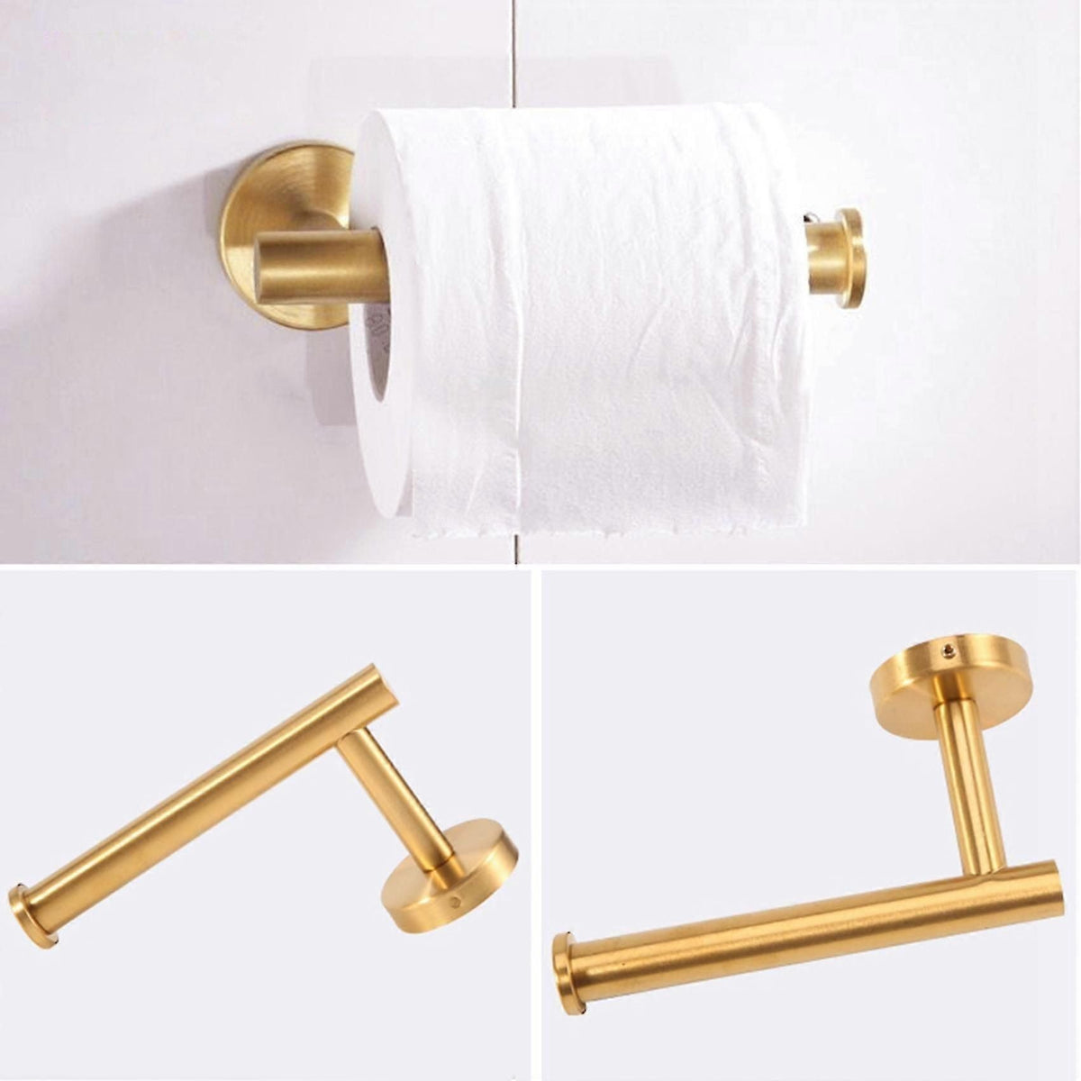 Bathroom Hardware Accessories Set 3-piece Gold Brushed Bathroom Hardware Sets Modern Towel Ring Rob