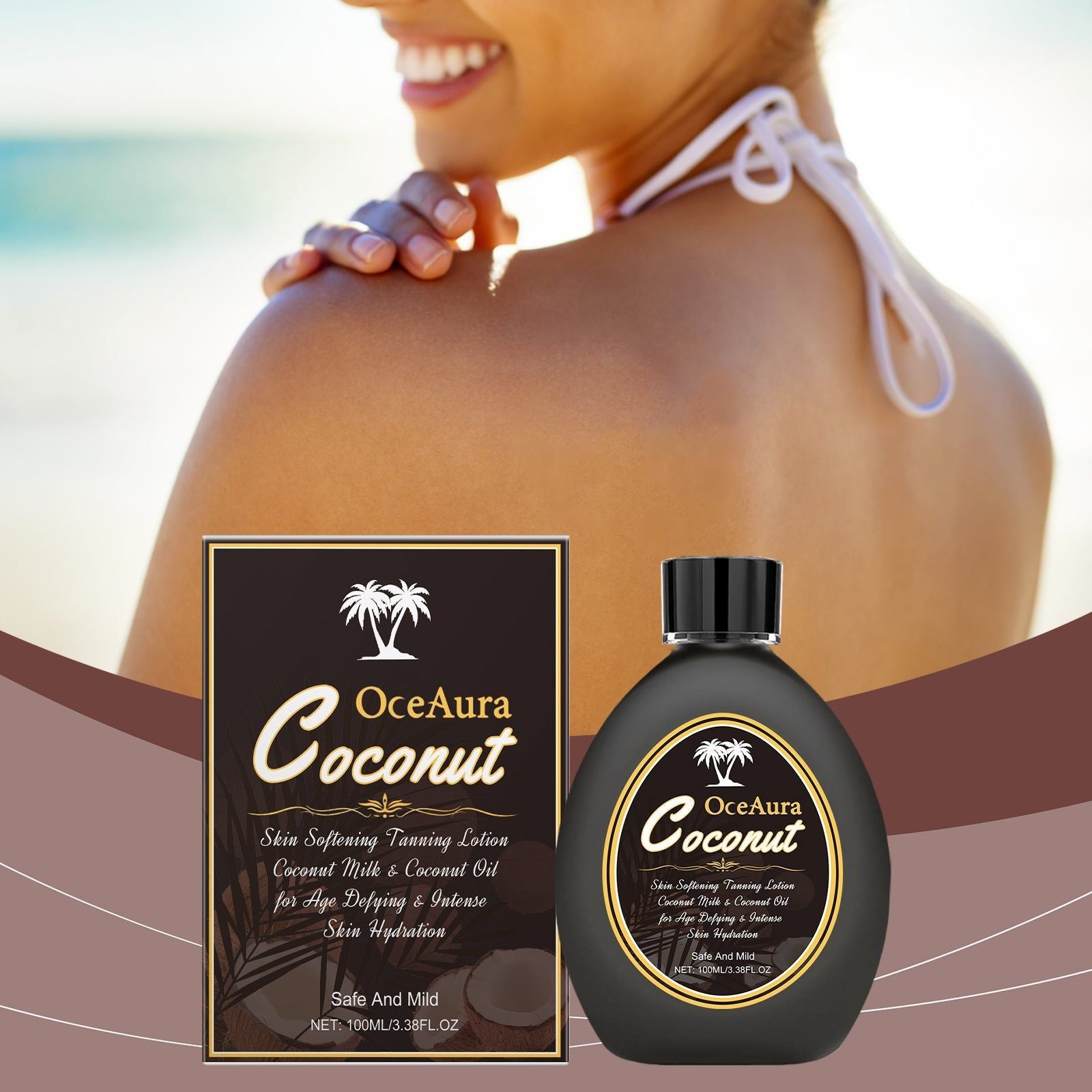 Coconut Lotion, Moisturizing Darkening Body Cream, Sun-Kissed Glow ,100ml