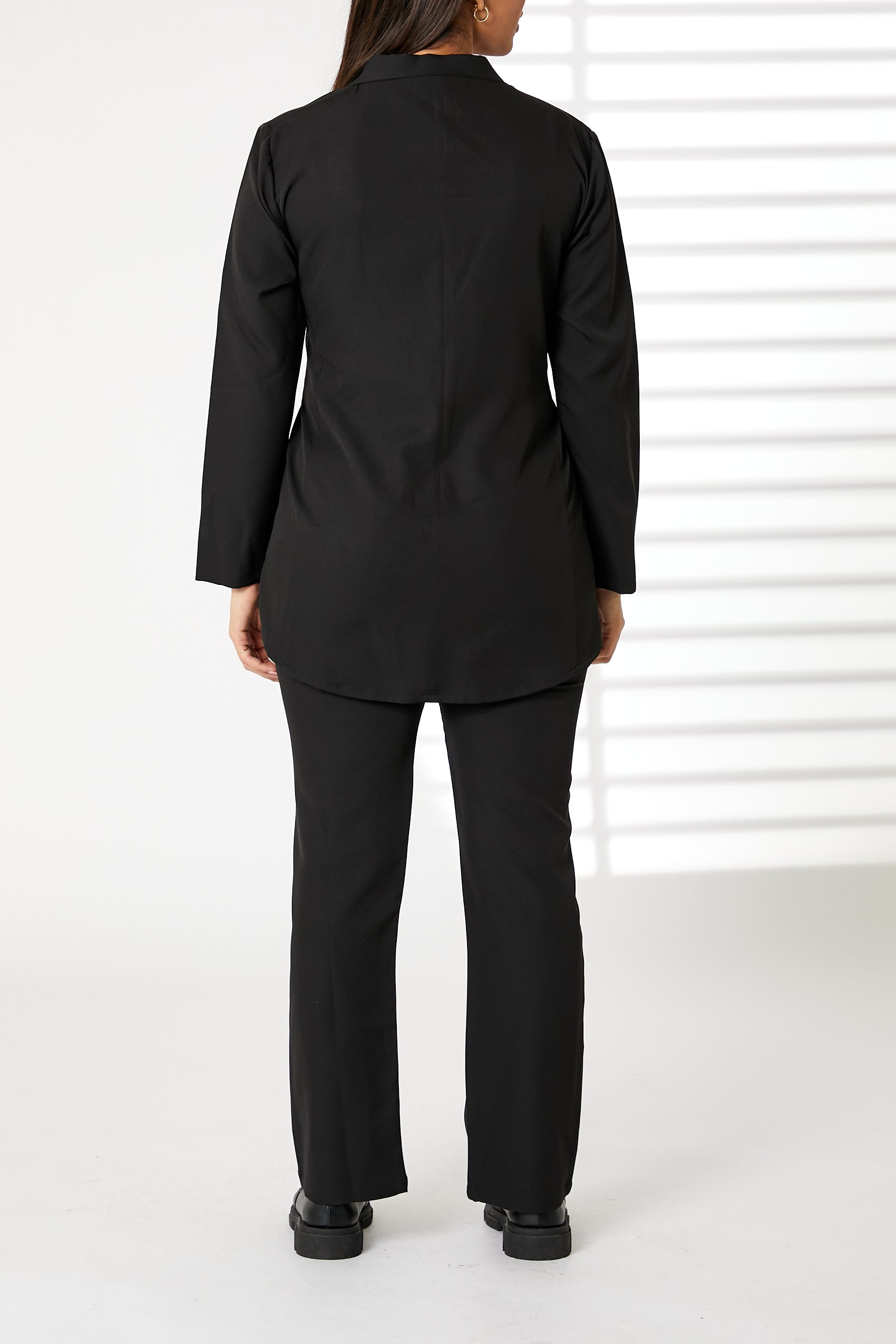 MOiSTREET Black Barbie Crepe Fabric Blazer and Pants Set